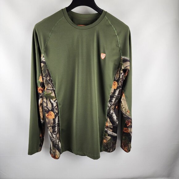 Legendary Whitetails Shirt Men Large Green Camo Huntguard Early Season Base Top - Picture 1 of 7